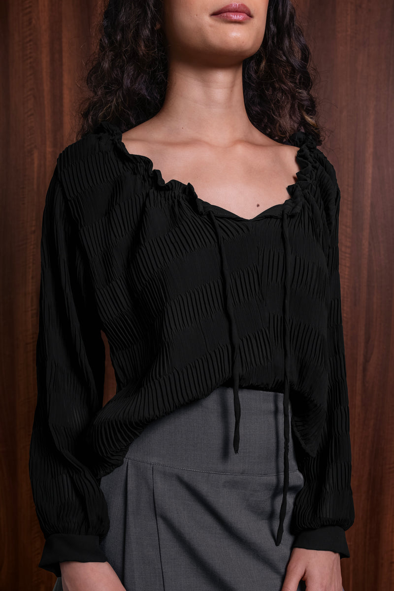 La blouse Plissée - Encre