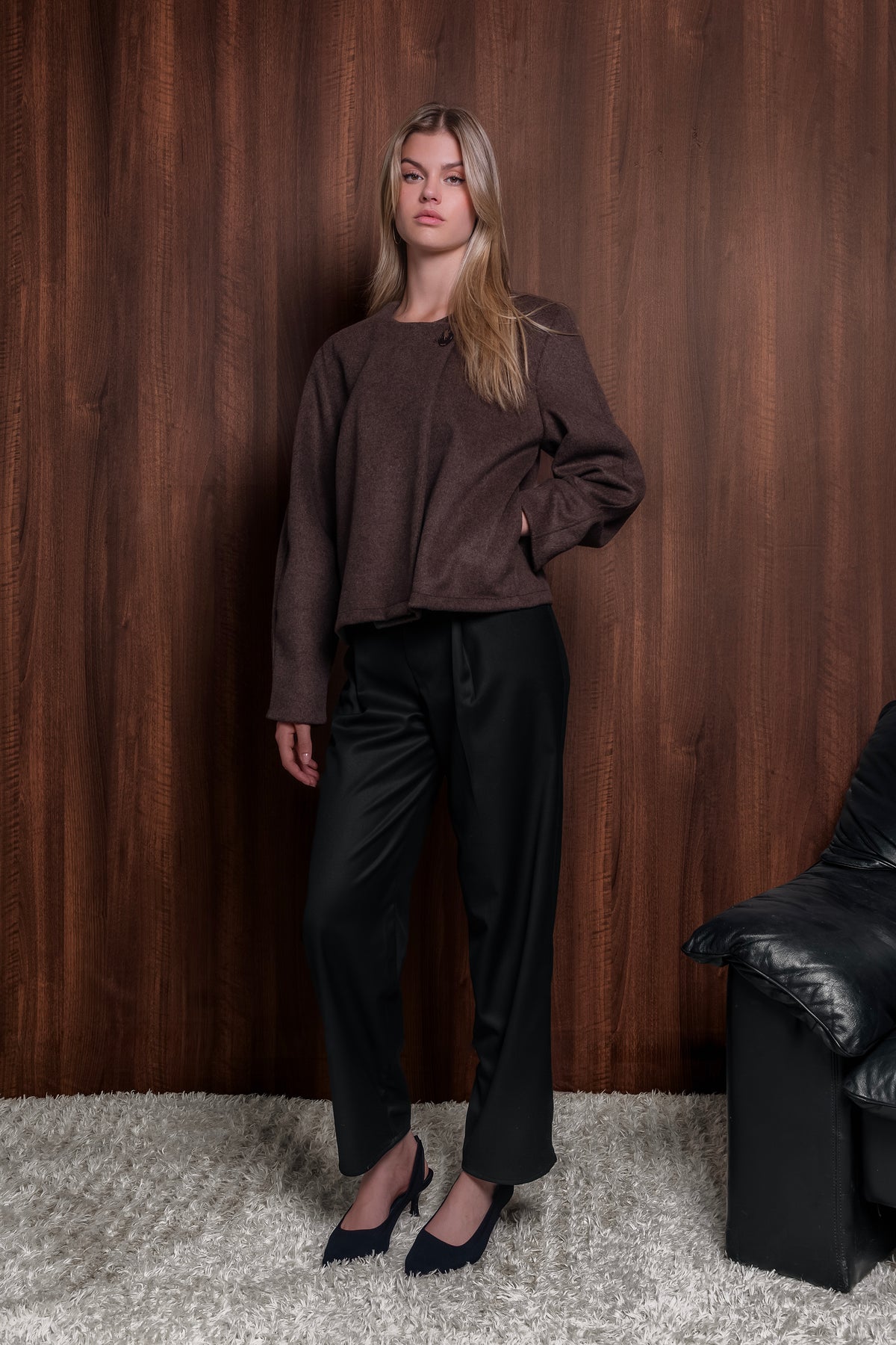 Le Manteau Boxy - Walnut